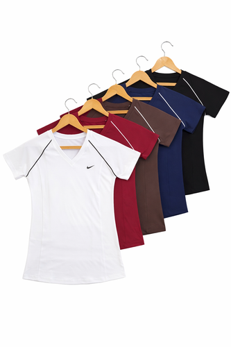 تیشرت زنانه مغزیدار یقه هفت فلامنت در پنج رنگ