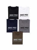 رنگبندی تیشرت ورزشی زنانه Nike Pro از جنس فلامنت سوزنی، مناسب بدنسازی، هوازی و استفاده روزمره